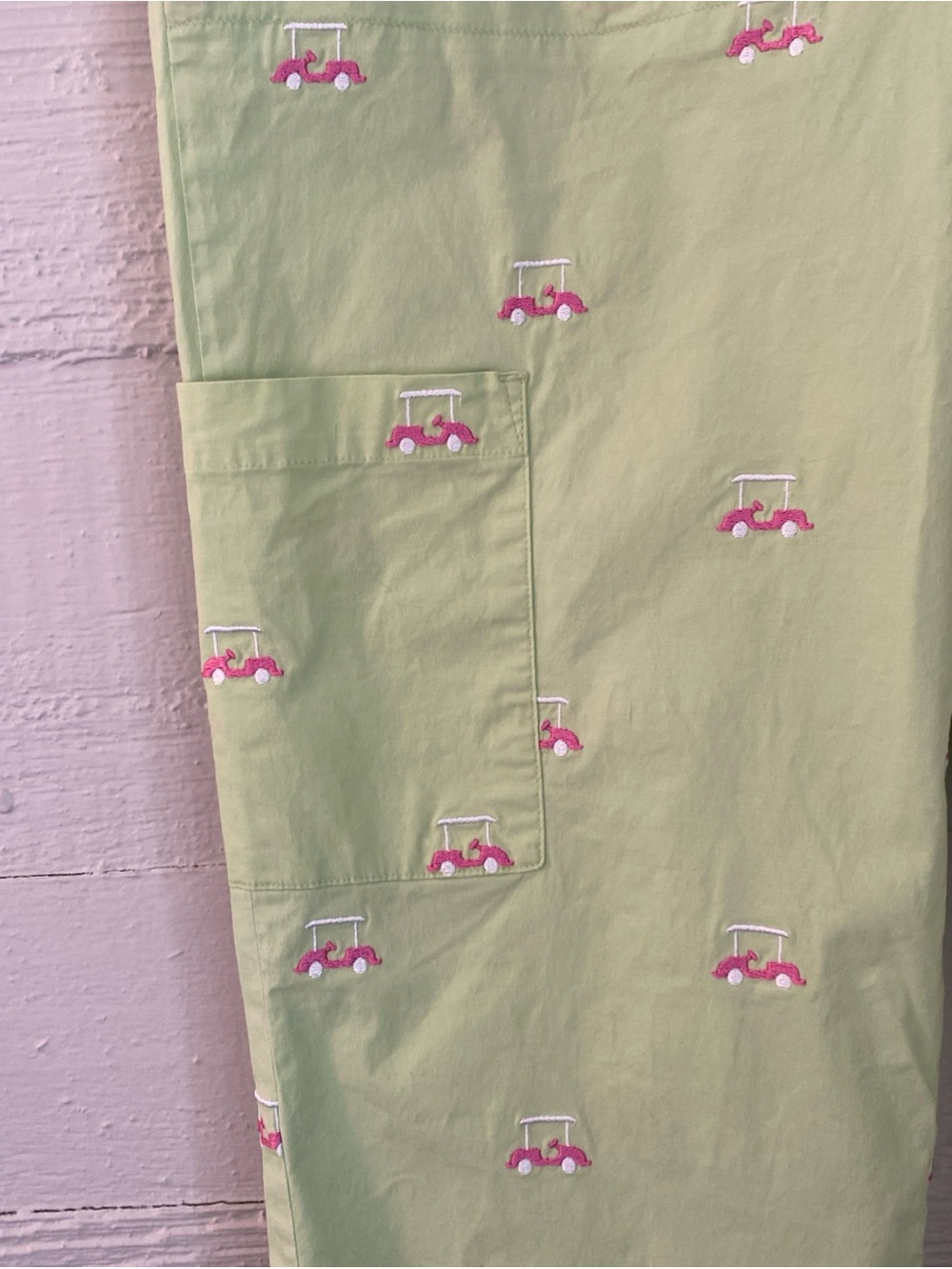 Lilly Pulitzer Pants Womens 10 Neon Green Golf Theme Embroidered Preppy Cropped - Picture 5 of 8